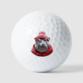 Nijlpaard Sjaal en Muts Golfballen (Voorkant)