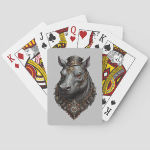 Nijlpaard Steampunk ontwerp, Pokerkaarten