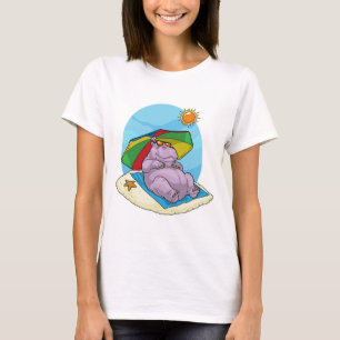 Nijlpaard Strand Parasol Zomer T-shirt