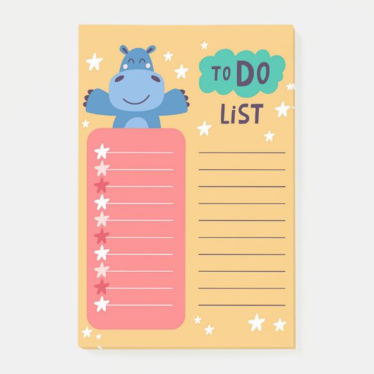 Nijlpaard To Do Lijst Post-It Notities Post-it® Notes (Voorkant)