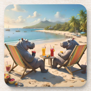 Nijlpaard Uur: Cocktails aan het Strand en Leuke T Bier Onderzetter