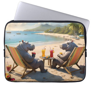 Nijlpaard Uur: Cocktails en Leuke Tijden aan het S Laptop Sleeve