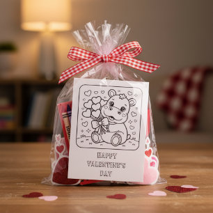Nijlpaard Valentijnsdag Kleuractiviteit voor Stude Briefkaart