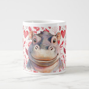 Nijlpaard Valentijnsdag met veel harten Grote Koffiekop