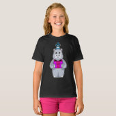Nijlpaard verjaardagsfeesthoed t-shirt (Voorkant volledig)