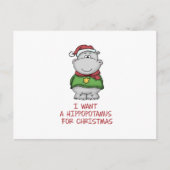 Nijlpaard voor Kerstmis - Leuk Ontwerp Hippo Feestdagenkaart (Voorkant)