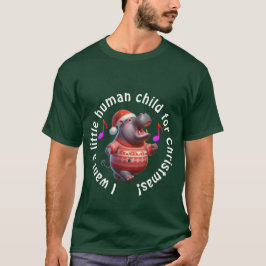 Nijlpaard voor kerstparodie t-shirt