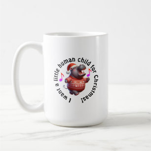 Nijlpaard voor kerstspoof koffiemok