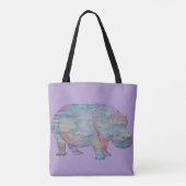 Nijlpaard waterverf tote bag (Achterkant)