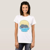 Nijlpaard Zwemmen T-shirt (Voorkant volledig)
