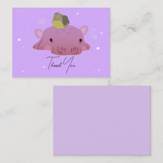 Nijlpaarden en vogels Dank u kaart Notitiekaartje (Voorkant / Achterkant)