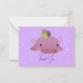 Nijlpaarden en vogels Dank u kaart Notitiekaartje (Voorkant)