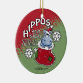 Nijlpaarden maken geweldige kousenvullers keramisch ornament (Rechts)