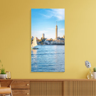 Nijlweringen onder Cairo Tower Canvas Afdruk