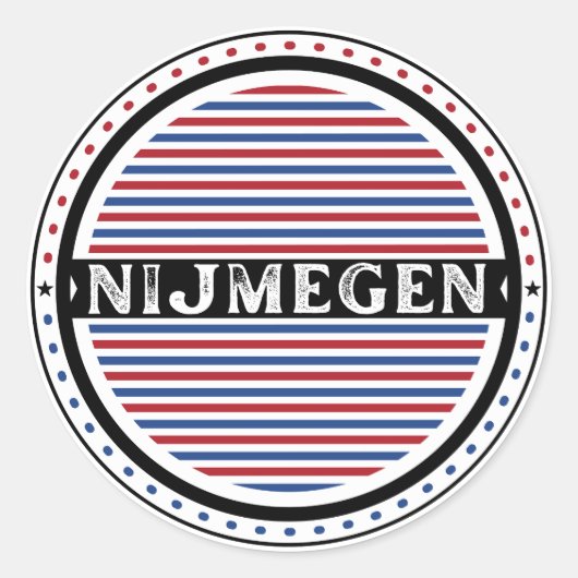 Nijmegen City Pride Emblem – Dutch Identity Ronde Sticker (Voorkant)