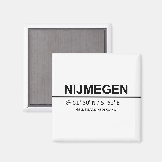 Nijmegen Coordinates - Nijmegen Coordinaten Magneet (Voorkant / Achterkant)
