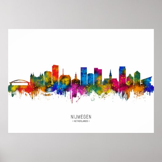 Nijmegen Nederland Silhouet Poster (Voorkant)