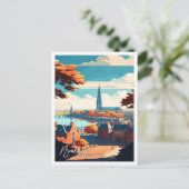 Nijmegen Nederland vintage reisillustratie Briefkaart (Staand voorkant)