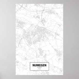 Nijmegen, Nederland (zwart op wit) Poster