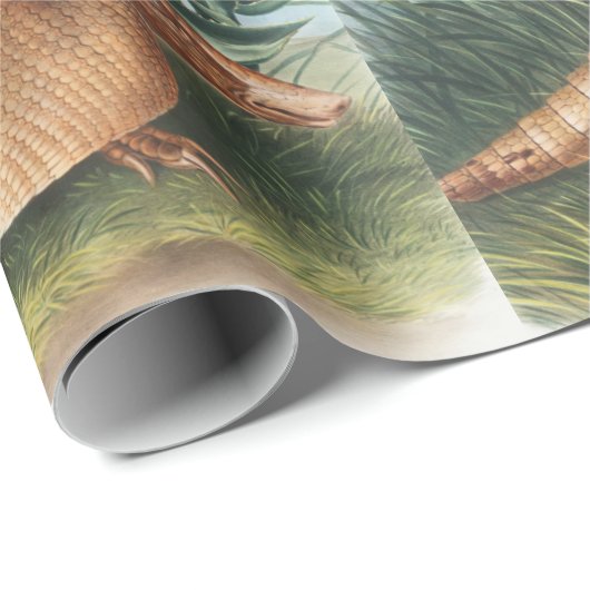 Nijnbanded Armadillo (Dasypus Peba) Illustratie Cadeaupapier (Rol Hoek)