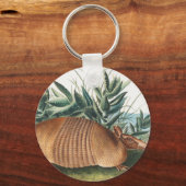 Nijnbanded Armadillo (Dasypus Peba) Illustratie Sleutelhanger (Voorkant)