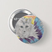 Nijnstaartvos - Fantastische tekening Ronde Button 5,7 Cm (Voorkant /achterkant)