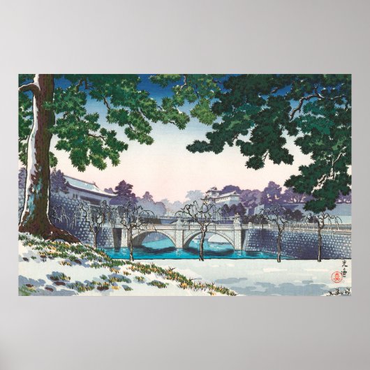 Nijubashi Bridge door Tsuchiya Koitsu Poster (Voorkant)