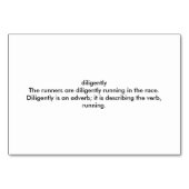 Nijverig adverteren lopers, lezen flashcards kaart (Achterkant)