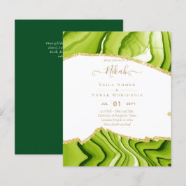 NIKAH - Agate Gold BUDGET Wedding Invitations