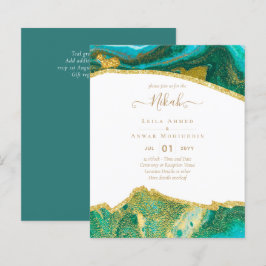 NIKAH - Agate Gold BUDGET Wedding Invitations