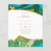 NIKAH - Agate Gold BUDGET Wedding Invitations (Voorkant)