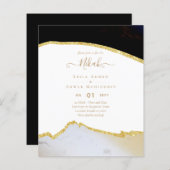 NIKAH - Agate Gold BUDGET Wedding Invitations (Voorkant / Achterkant)