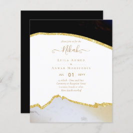 NIKAH - Agate Gold BUDGET Wedding Invitations