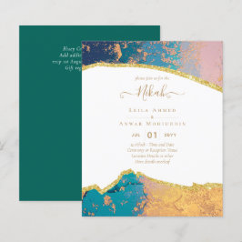 NIKAH - Agate Gold BUDGET Wedding Invitations