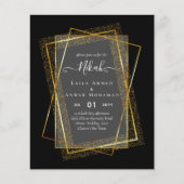 NIKAH - BEGROTING nodigt uit tot GOLD Glitter Lijs Flyer (Voorkant)