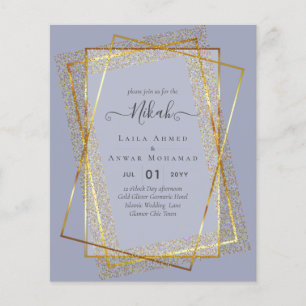 NIKAH - BEGROTING Uitnodigingen - Gouden Glitter L Flyer