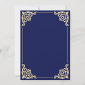 Nikah Blauw Goud Islamitische Moslim Bruiloft Kaart (Achterkant)