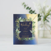 NIKAH - Blauwe Gouden Islamitische Trouwkaarten (Staand voorkant)