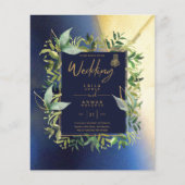 NIKAH - Blauwe Gouden Islamitische Trouwkaarten (Voorkant)