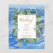 NIKAH - Blauwe Gouden Islamitische Trouwkaarten (Voorkant)