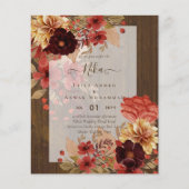 NIKAH - Bloemige BUDGET Islamitische Trouwkaart (Voorkant)