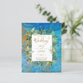 NIKAH - Blue Gold Islamic Wedding Invitations (Staand voorkant)