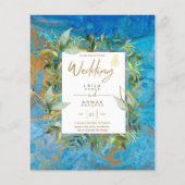 NIKAH - Blue Gold Islamic Wedding Invitations (Voorkant)