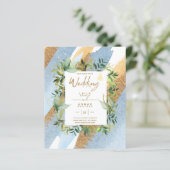 NIKAH - Blue Gold Islamic Wedding Invitations (Staand voorkant)