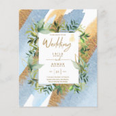 NIKAH - Blue Gold Islamic Wedding Invitations (Voorkant)