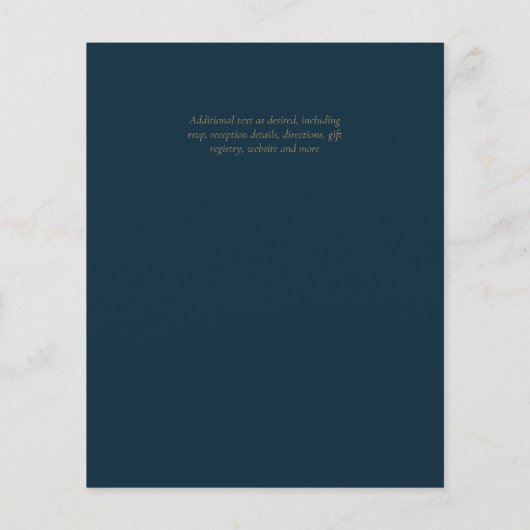 NIKAH - Blue Gold Islamic Wedding Invitations (Achterkant)