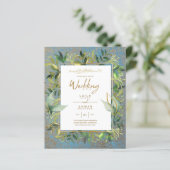 NIKAH - Blue Gold Islamic Wedding Invitations (Staand voorkant)