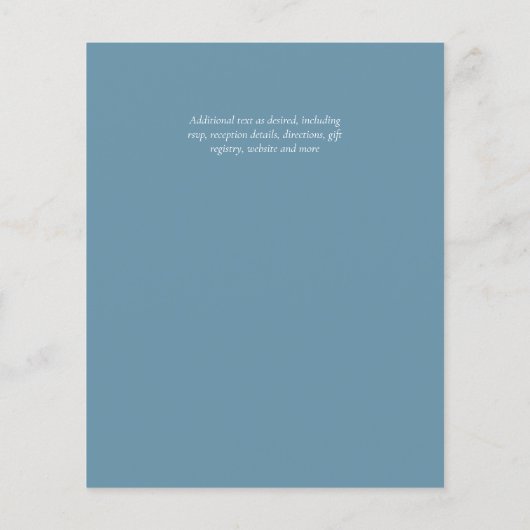 NIKAH - Blue Gold Islamic Wedding Invitations (Achterkant)