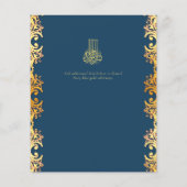 NIKAH Blue Gold PHOTO Wedding Invitation (Achterkant)