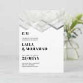 NIKAH - BUDGET EDDING iVITATIONS Silver Sparkle (Staand voorkant)